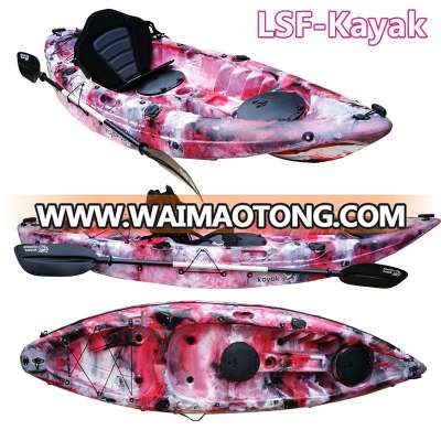 2018 China OEM wholesale hot for sale clear plastic canoe single sea kayak fishing with paddle,motor and fish finder