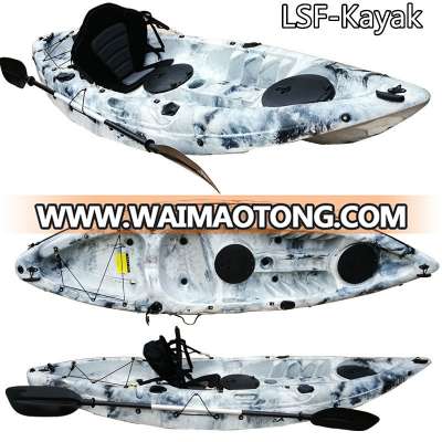 2018 China OEM wholesale paddle,motor and fish finder plastic canoe paddle boat single sea fishing kayak for sale no inflatable